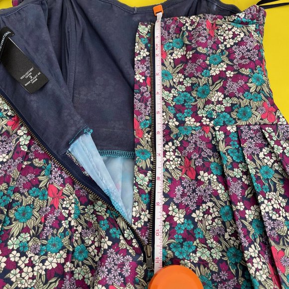 Moda International Strapless Dress, Purple Teal and Pink Floral, Size 2 - Picture 7 of 12